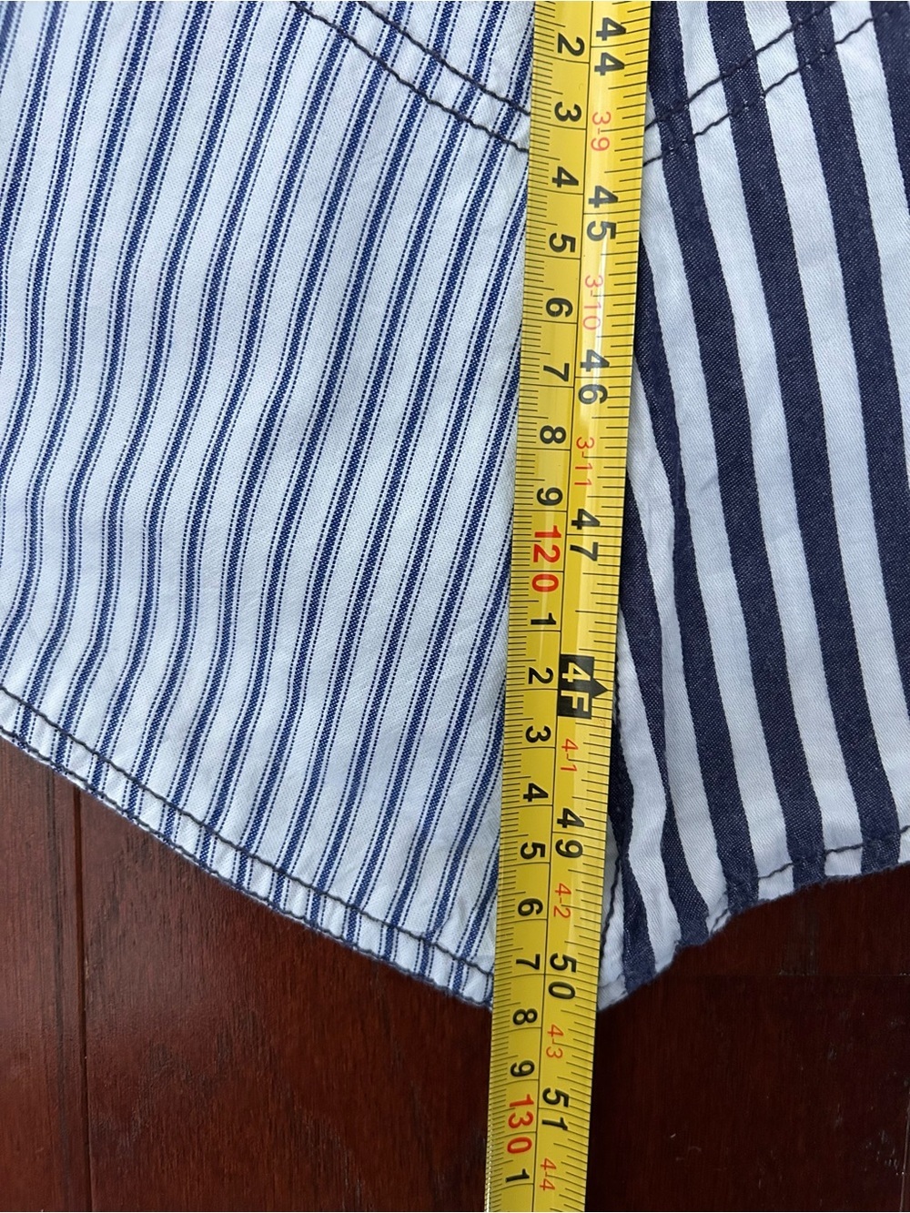 Anthropologie Pilcro Asymmetrical Button-Front Wrap Shirt Dress blue white XS - Picture 8 of 14